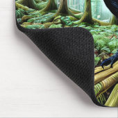 Woodland Rustic Black Raven Muismat (Hoek)