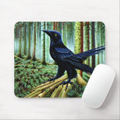 Woodland Rustic Black Raven Muismat (Met muis)