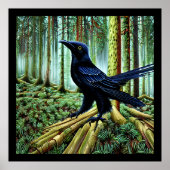 Woodland Rustic Black Raven Poster (Voorkant)