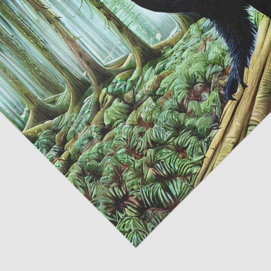 Woodland Rustic Black Raven Tissuepapier (Detail)