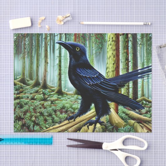 Woodland Rustic Black Raven Tissuepapier (Craft)