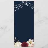 Woodland Rustic Bourgogne bruiloft Menu (Achterkant)