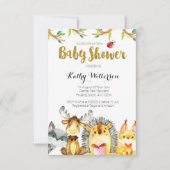 Woodland Rustic Creatures Baby shower Kaart (Voorkant)