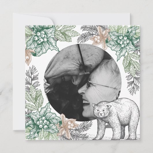 Woodland Rustic Foliage Photo Holiday Card Kaart (Voorkant)