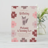 Woodland Rustic Fox Flowers Birthday Party Kaart (Staand voorkant)
