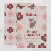 Woodland Rustic Fox Flowers Birthday Party
