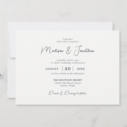 Woodland rustieke bosrijke berglandschap bruiloft kaart (Voorkant)