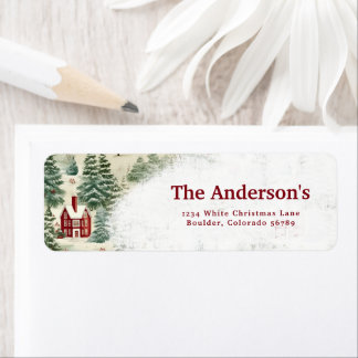 Woodland rustieke land kerst schattig adres etiket