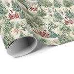 Woodland rustieke land kerst schattig gezellig cadeaupapier<br><div class="desc">Wikkel uw cadeaus in de gezellige charme van onze Woodland Rustic Country Christmas Wrapping Paper. Dit prachtige inpakpapier heeft een klassieke landschapscène met besneeuwde landschappen, rustieke schuren en groenblijvende bomen, die de warmte en vreugde van het vakantieseizoen oproepen. Met zijn schattige en uitnodigende ontwerp, is dit inpakpapier perfect voor het...</div>