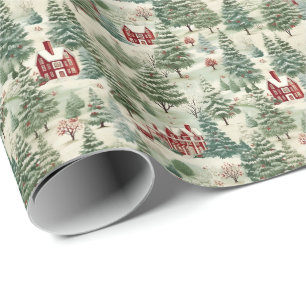 Woodland rustieke land kerst schattig gezellig cadeaupapier