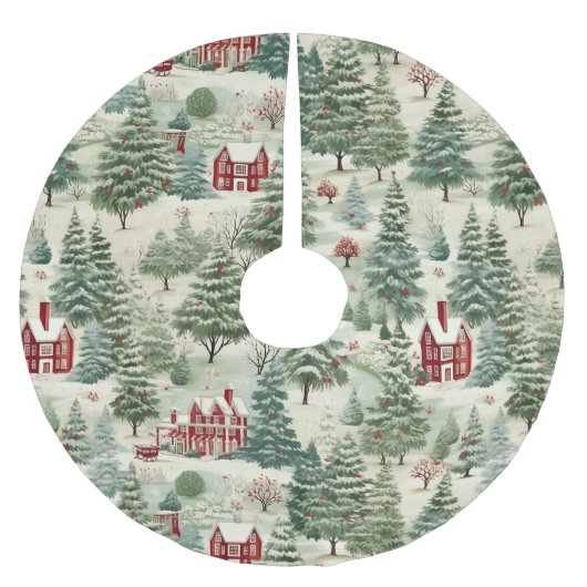 Woodland rustieke land kerst schattig gezellig kerstboom rok (Voorkant)