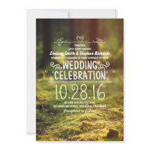 Woodland rustieke outdoor bruiloft uitnodigingen