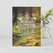 Woodland rustieke outdoor bruiloft uitnodigingen (Staand voorkant)