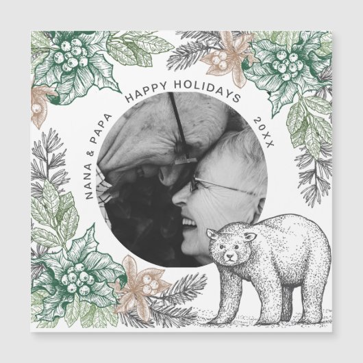 Woodland rustige naaldhoutvakantiekaart (Voorkant)