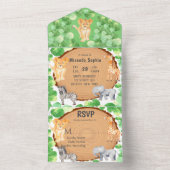 Woodland Safari Animals Baby shower All In One Uitnodiging (Binnen)
