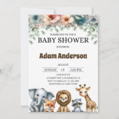 Woodland Safari Animals Baby Shower Kaart (Voorkant)