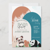 Woodland Safari Animals Boy Baby shower Invitation Kaart (Voorkant)