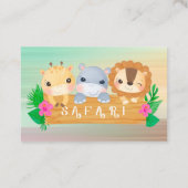 Woodland Safari Animals Diaper Raffle Visitekaartje (Achterkant)