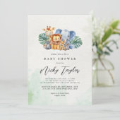 Woodland Safari Baby shower Kaart (Staand voorkant)