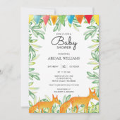 Woodland Safari Fox Moeder en Baby Baby shower Kaart (Voorkant)