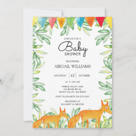 Woodland Safari Fox Moeder en Baby Baby shower Kaart