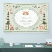 Woodland Sage Green Baby Shower Welcome Banner (Beurs)