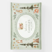 Woodland Sage Green Baby Shower Welcome Banner (Verticaal)