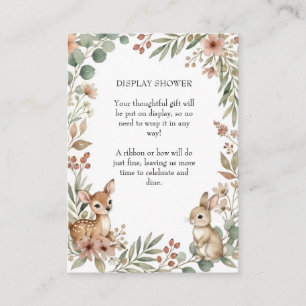Woodland Sage Groen Baby Shower Weergave Douche Informatiekaartje