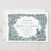 Woodland Sage Groen Wit Bos Scène Silhouet Kaart (Voorkant)