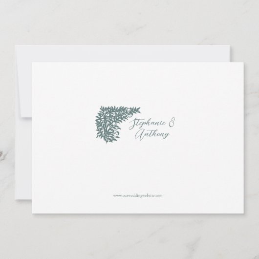 Woodland Sage Groen Wit Bos Scène Silhouet Kaart (Achterkant)