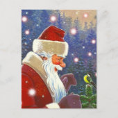 Woodland Santa & Chickadee Tree Topper Feestdagenkaart (Voorkant)