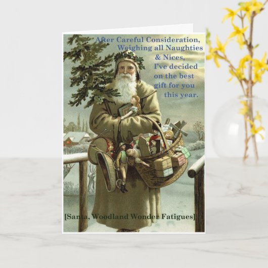 Woodland Santa - geschenk van pure liefde Kaart (Gele Bloem)