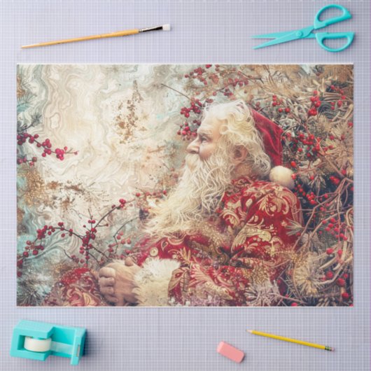 Woodland Santa Tissuepapier (Craft)