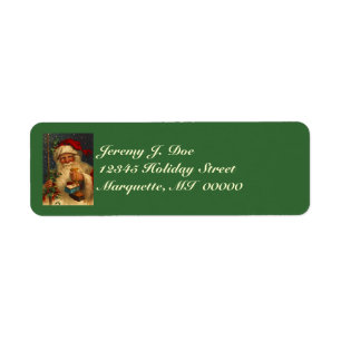  Woodland Santa W / Cadeaus Sneeuwlabels Etiket