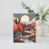 Woodland Scandi Village Art Briefkaart (Staand voorkant)