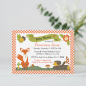 Woodland Scene - 3x5 Baby shower Uitnodiging (Staand voorkant)