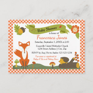 Woodland Scene - 3x5 Baby shower Uitnodiging