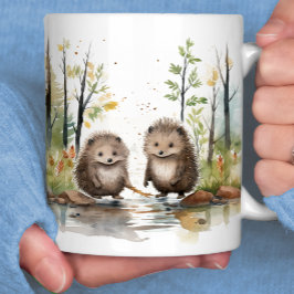 Woodland Scene Happy Wetland Porcupines Koffiemok