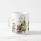 Woodland Scene Happy Wetland Porcupines Koffiemok (Voorkant links)