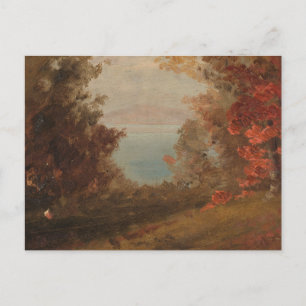 Woodland Scene in de herfst Hudson of Maine 1860 A Briefkaart