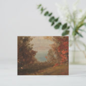 Woodland Scene in de herfst Hudson of Maine 1860 A Briefkaart (Staand voorkant)