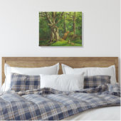 Woodland Scene met Rabbits, 1862 (olie op canvas) Canvas Afdruk (Insitu (Slaapkamer))