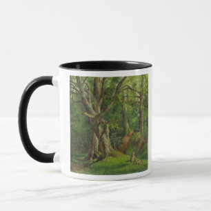 Woodland Scene met Rabbits, 1862 (olie op canvas) Mok