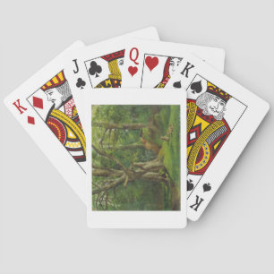 Woodland Scene met Rabbits, 1862 (olie op canvas) Speelkaarten