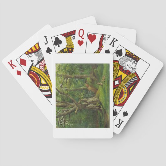 Woodland Scene met Rabbits, 1862 (olie op canvas) Speelkaarten (Achterkant)