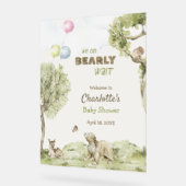 Woodland Scenery Bearly Wait Welcome Baby Shower Acryl Bord (Hoek)