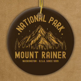 Woodland Scenery of Mount Rainier National Park Keramisch Ornament