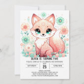 Woodland Schattig Fox Digitale Verjaardag Kaart (Voorkant)