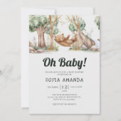 Woodland Schattige Beer Animal Baby shower Kaart (Voorkant)