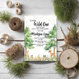 Woodland schattige dieren vos wild een baby shower kaart